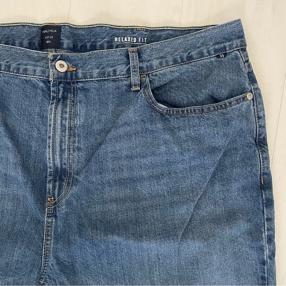 Nautica Relaxed Fit Blue Denim Jeans 100% Cotton Big & Tall, Menas sizes 42/32 - Picture 3 of 14